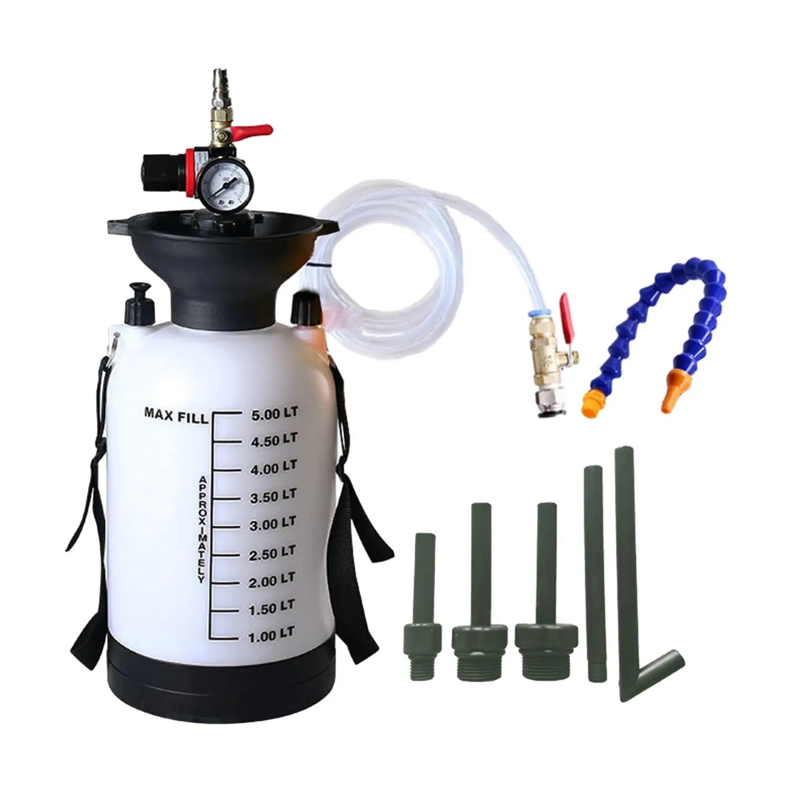 Distributeur de recharge ATF 5L 8L Pompe voiture automobile Transfert d'huile boîte vitesses pneumatique Extracteur Réservoir 1 pièces(With Adapters)