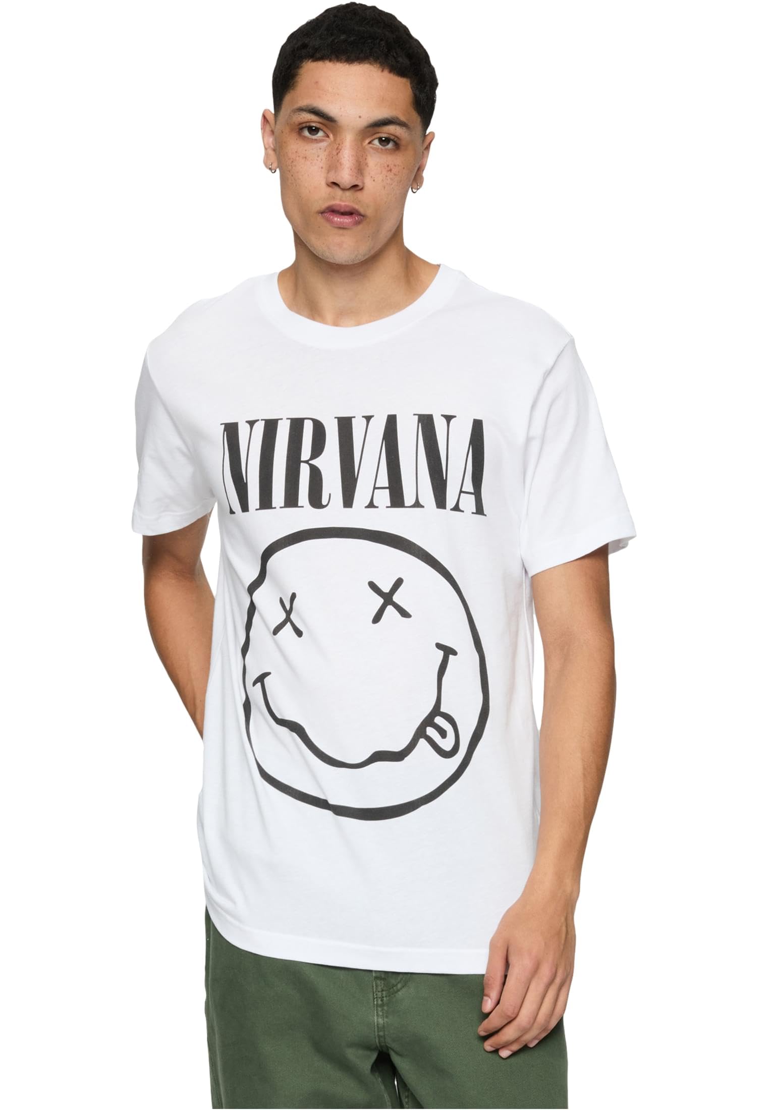 MERCHCODE Mc857-Nirvana Lithium Tee T-Shirt, White, 5XL Men