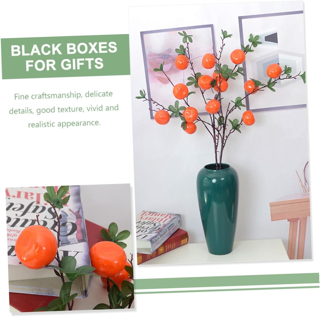 Garneck Artificial Orange Branches with 7 Lifelike Faux Fruits, Realistic Simulation Fruit Decor for Home and Living Room Table Display, Indoor Photo Prop and Seasonal Ornament