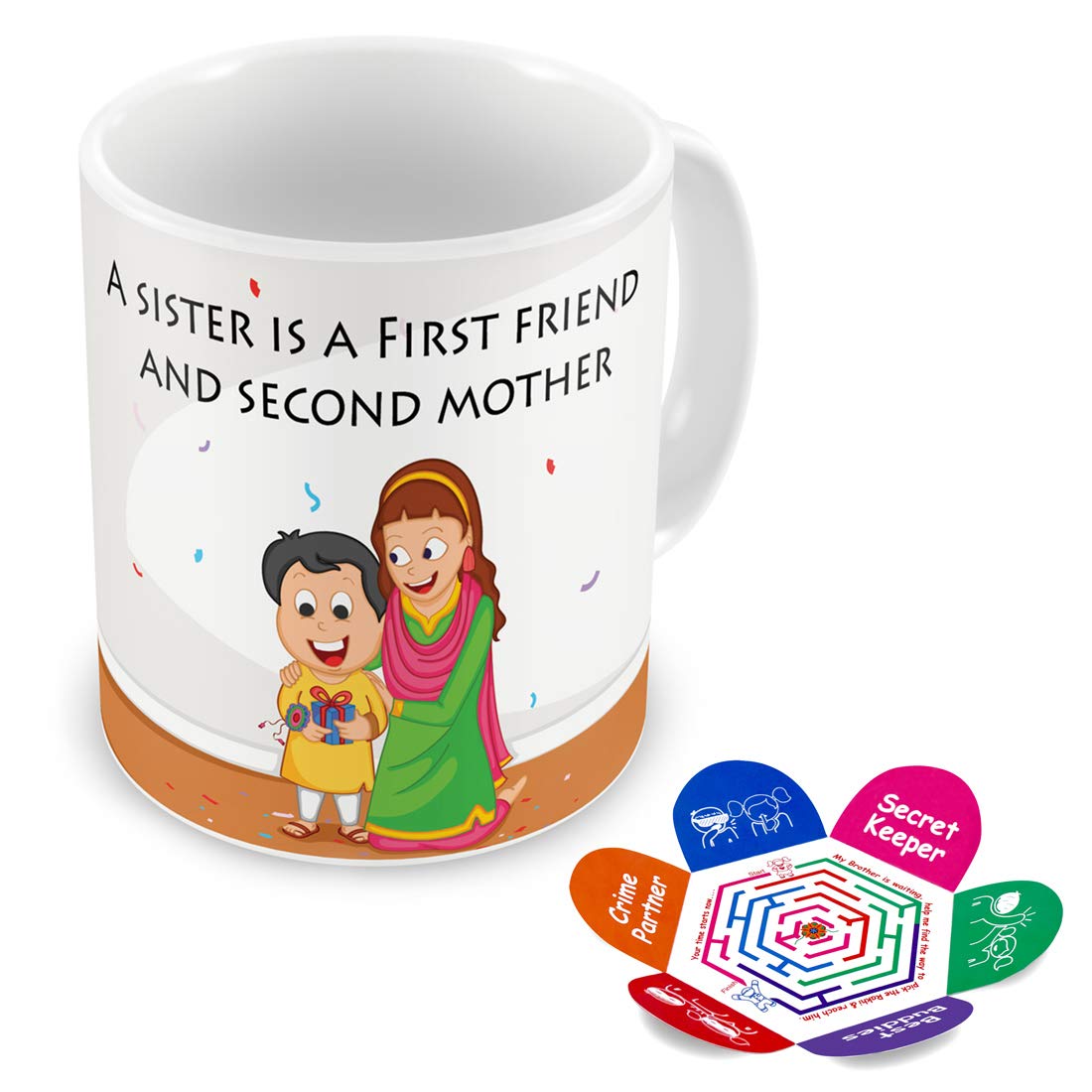 Indigifts Rakshabandhan Gifts for Sister Sis a Friend and Mom Quote White Coffee Mug 330 ml - Gifts for Sister, Rakshabandhan Gifts, Sister Rakhi Gift, Sister Birthday Gift