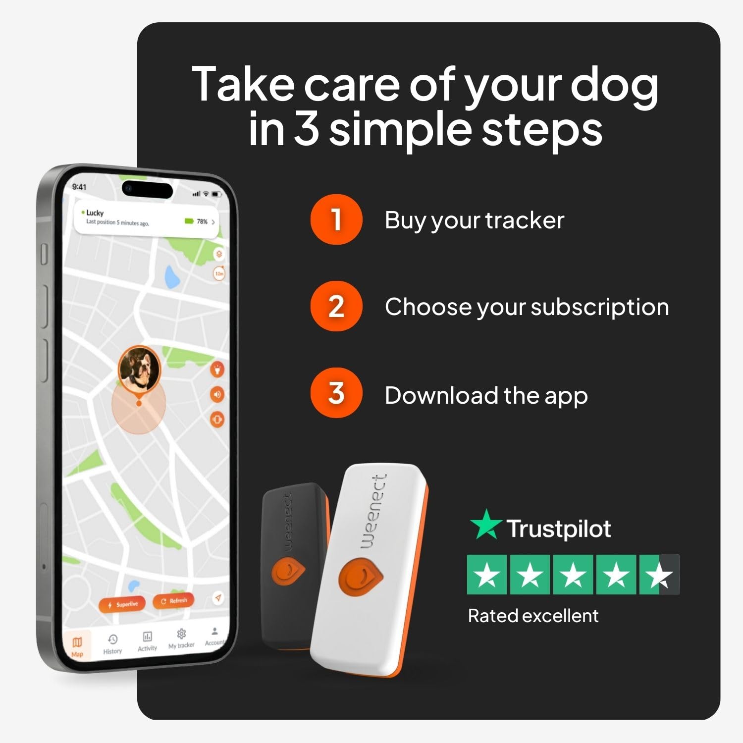 Weenect Dog XS - GPS Tracker for Dogs | Real-time GPS Tracking | Waterproof | Smallest Model on The Market | Operates with a Subscription - image 6