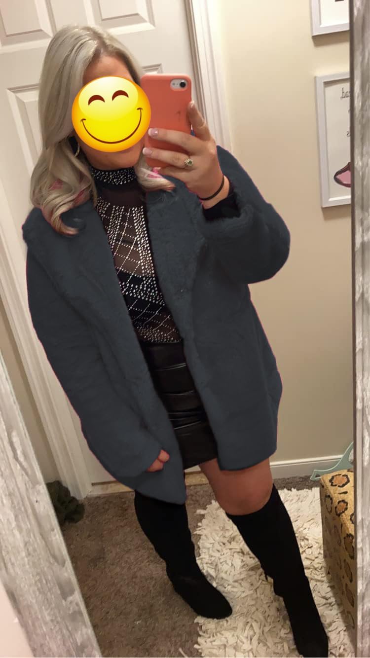 TOPONSKY Womens Winter Warm Lapel Faux Fur With Inner Lining & Buttons Coats - Image 2