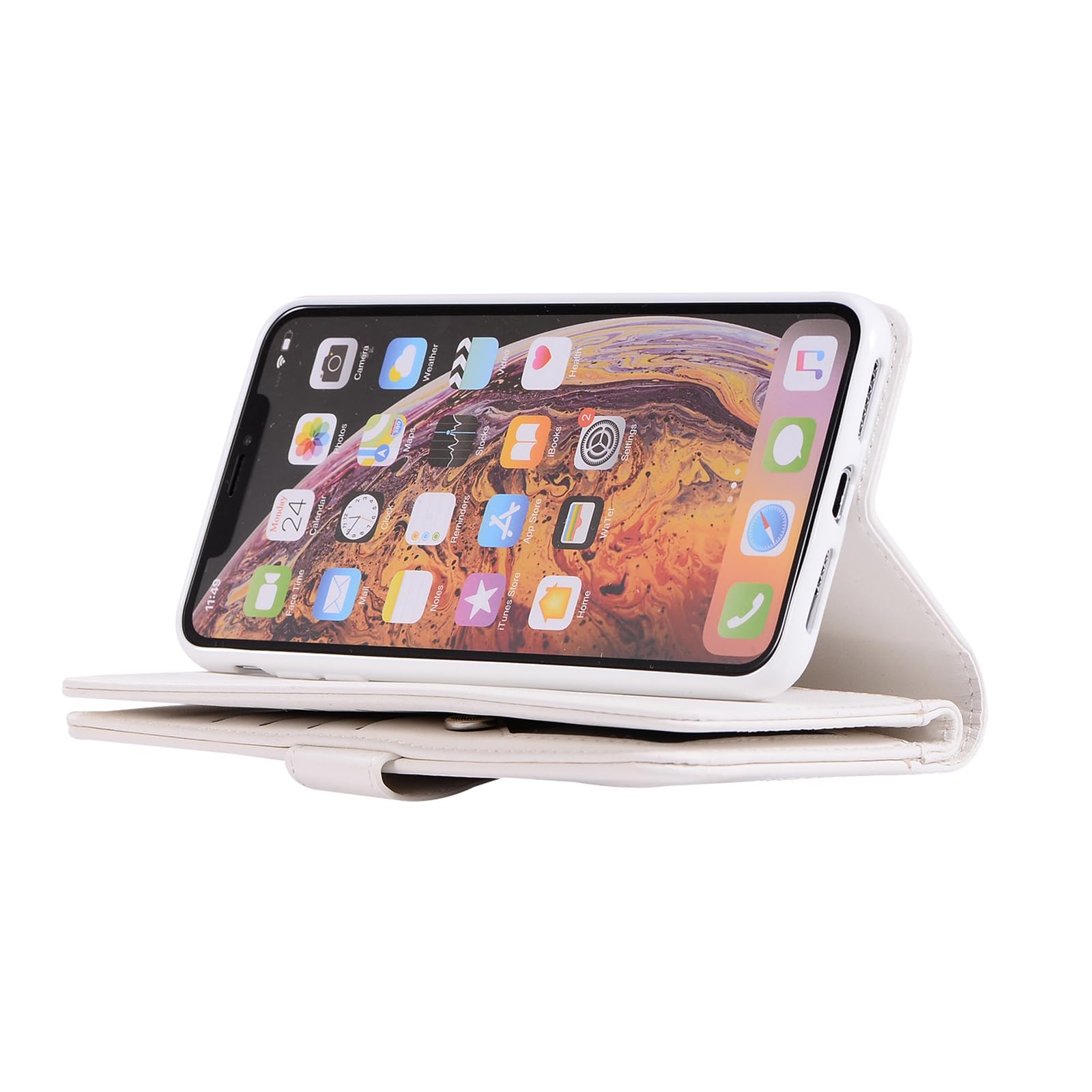 Błyszczące etui do iPhone 16 Pro Max / 16 Pro / 16 Plus/16, portmonetka na telefon komórkowy, klapka, skórzane etui z dużą przestrzenią na karty, fioletowe, 16 Plus