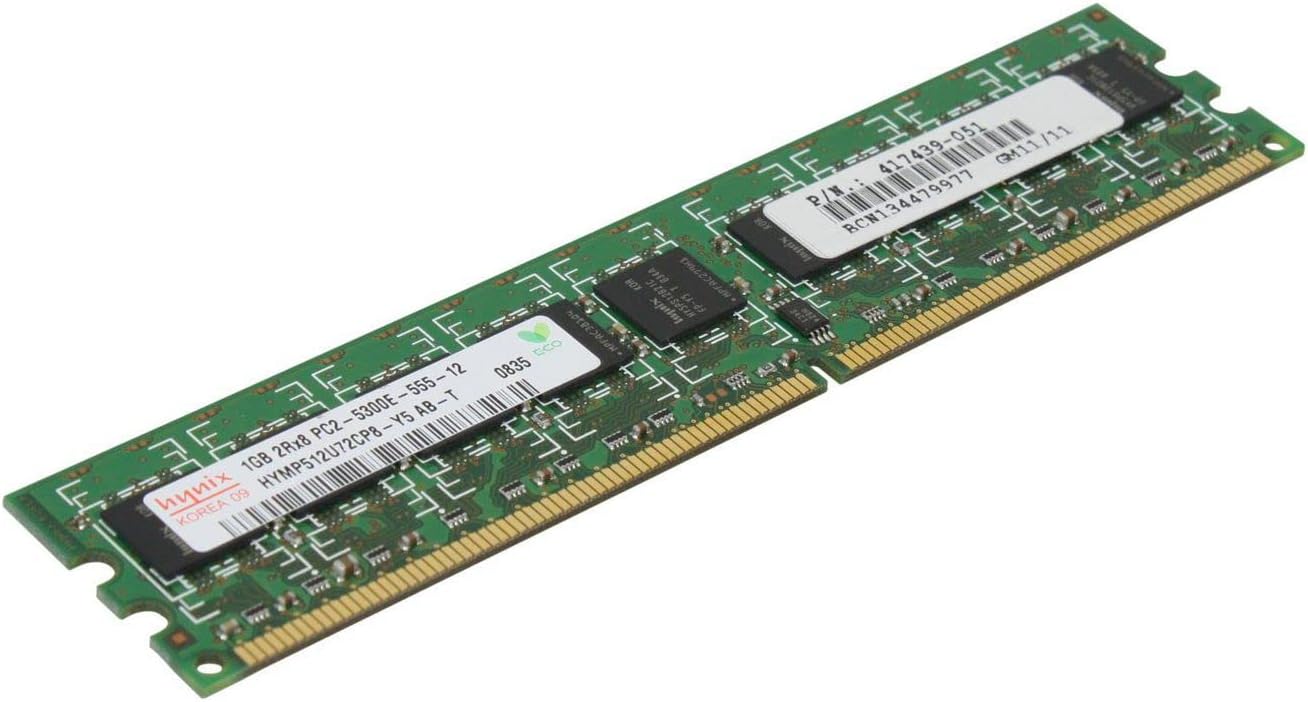 Hewlett Packard Enterprise 1GB PC2-5300 DDR ECC DIMM Refurbished, 432930-001 (Refurbished)