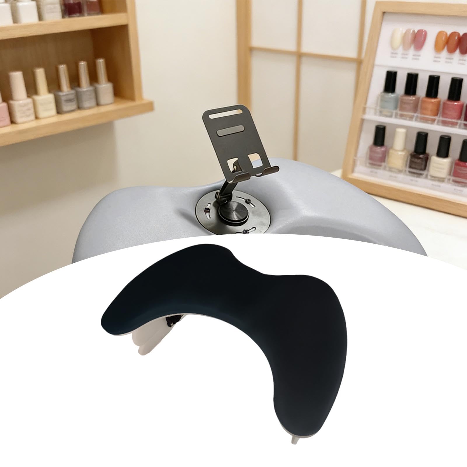 Cuscino per Manicure Poggiapolso Poggiabraccio Unghie Cuscino Manicure Pieghevole Altezza Regolabile PU Comodo per Trattamento Lungo Adatto a Salone S, Nero Senza Staffa