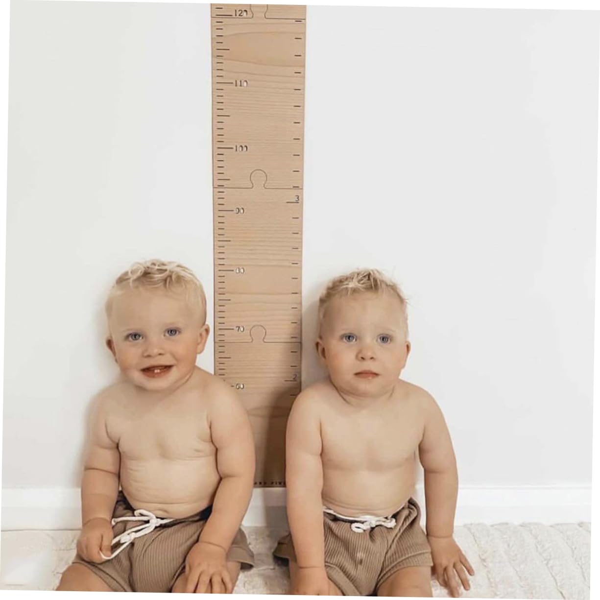 Sosoport Wooden Height Ruler Child Measuring Board Adhesive Growth Chart for Wall Family Height Chart Easy Install No Bubble