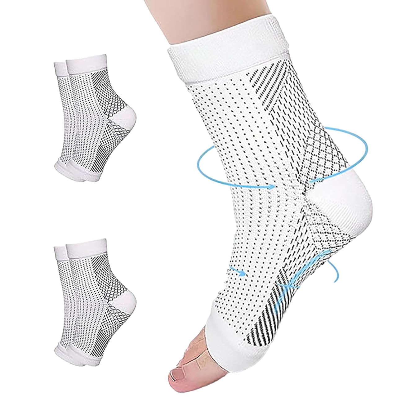 SPANCIA Orthopedic Neuro Socks for men and women Outdoor Sport Ankle Compression Socks for Plantar Fasciitis, Foot & Ankle Swelling, Heel Pain, Injury Recovery, Diabetic Non Toxic Pack of 2 (White) (B0CW3JPTS6) Amazon Price History, Amazon Price Tracker