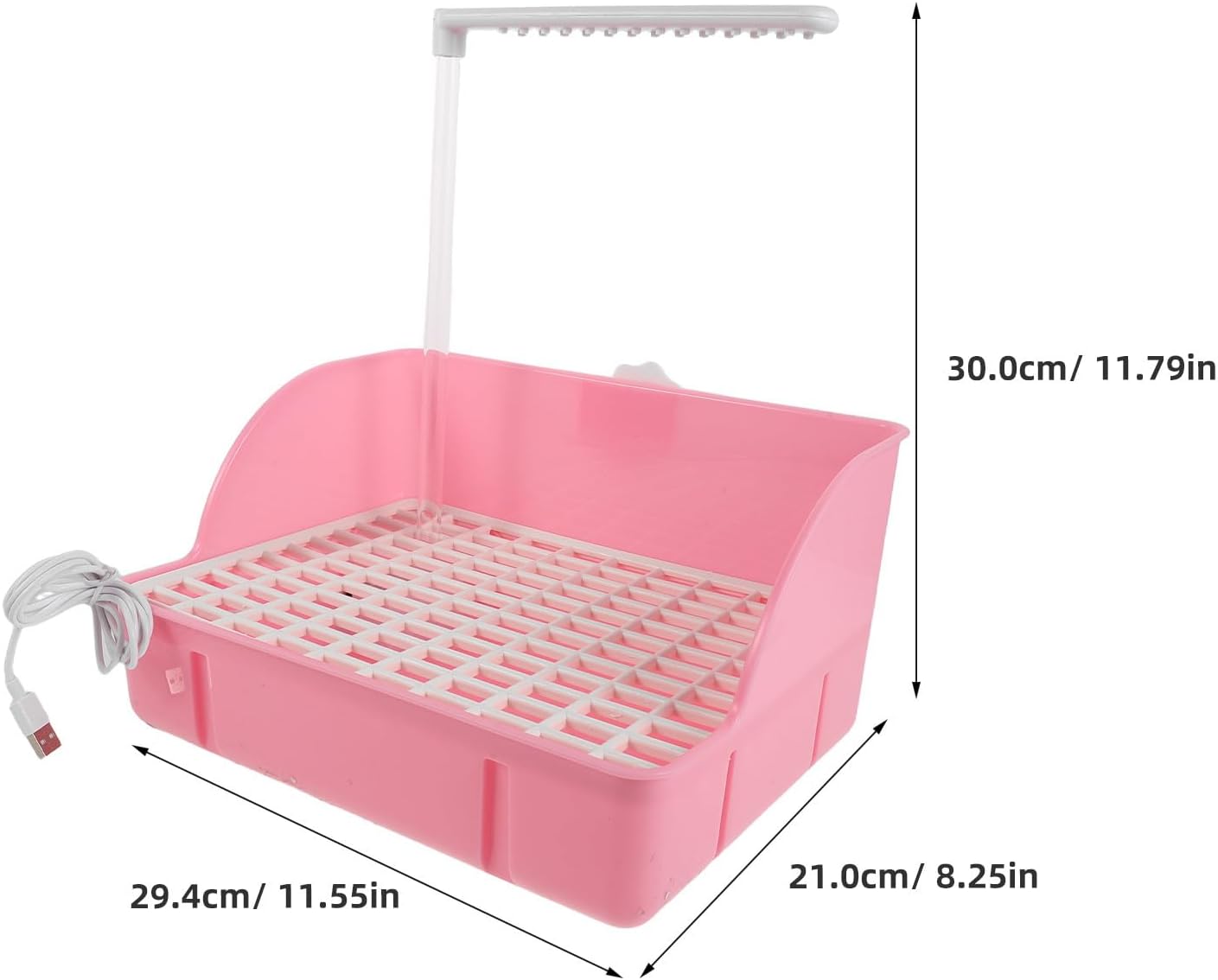 Bird Bath for Parrots Pet Bathtubs, Plastic Shower Bath Box with Recirculating Fountain, Parrot Cage Hanging Bathing Tub Pink