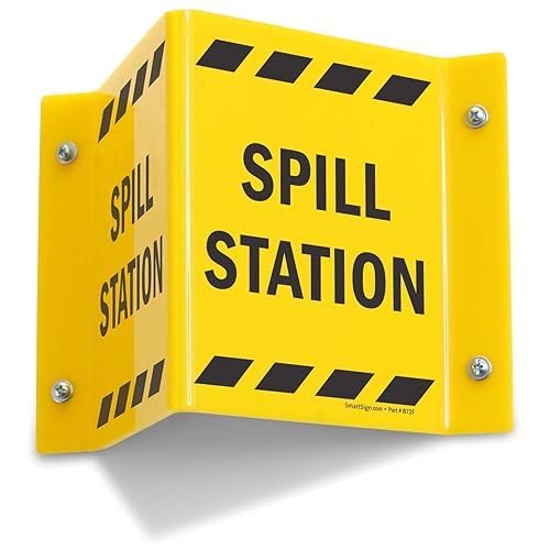 SmartSign Cartel de proyección "Spill Station" | Acrílico de 5 x 6 pulgadas, fabricado en Estados Unidos