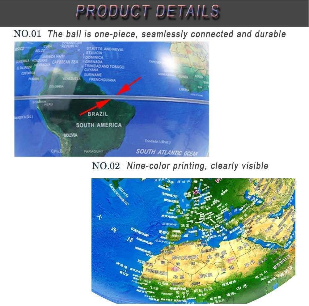 Geographical Globe Floating Globe Levitation Globe Levitation Floating Globe Magnetic World Map Colorful LED Lamp Gold