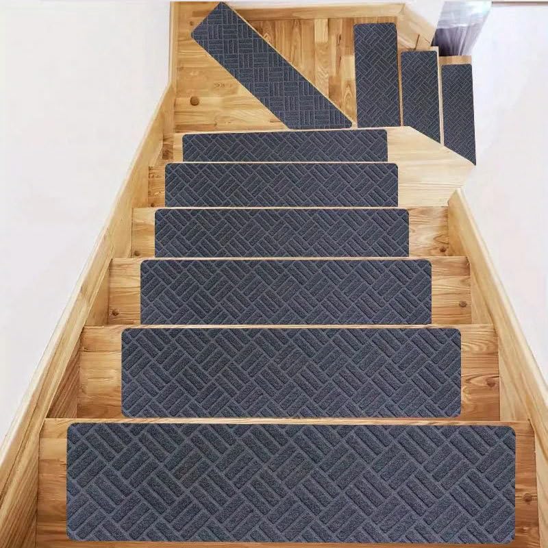 15 PCS Stair Treads Anti Slip Stair Pads Stripe Stair Carpet Easy Install