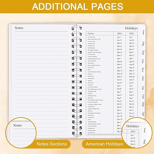 Miniatura 5 de Agendacalendario de bolsillo 2024, organizador semanal y mensual A6 + diario prealizar seguimiento de objetivos, organización de tu vida diaria,