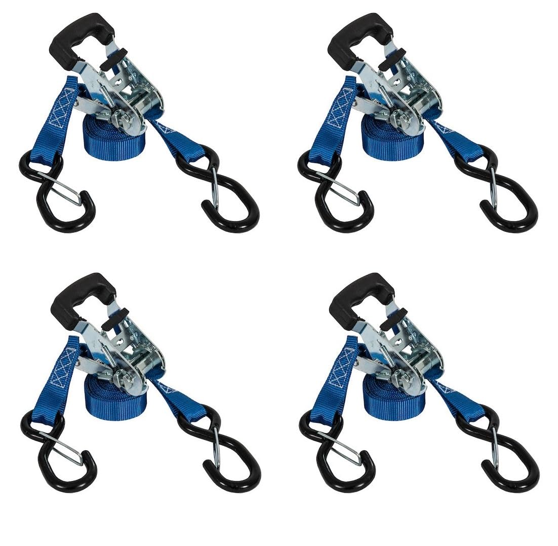 Buyers Products 5483205 - Trinquete de Amarre estándar de 10 pies con Ganchos en S, Juego de 4