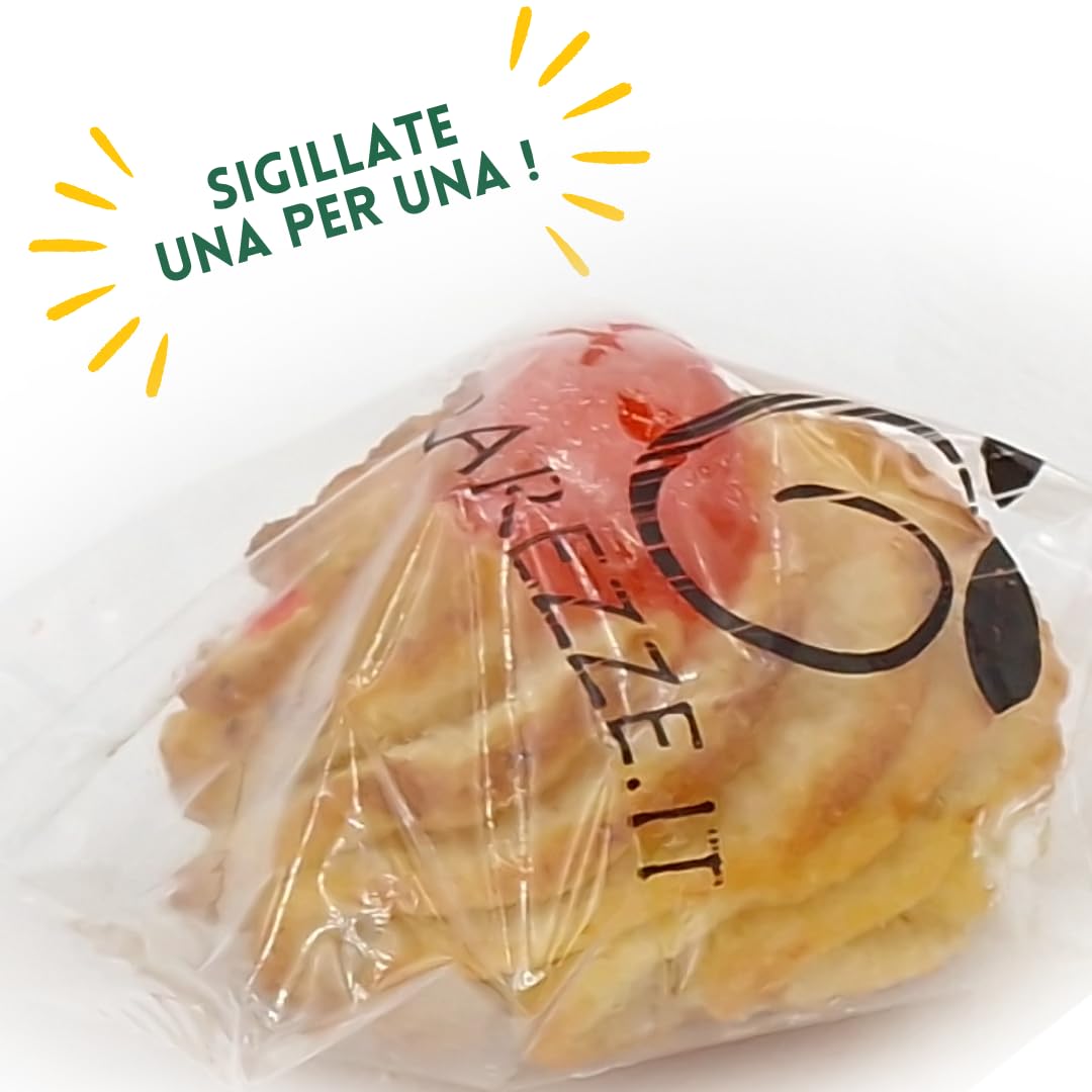 RAREZZE | Biscotti di Pasta di Mandorla Siciliana, con Ciliegia | Deliziosa confezione regalo (kg.1) | Dolci tipici di Sicilia | Preparazione artigianale | Spediti appena sfornati !