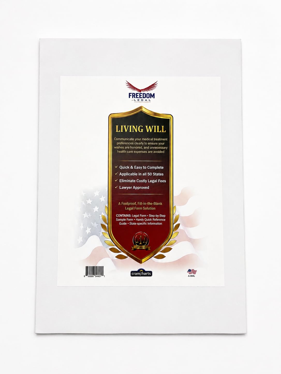 Living Will and Healthcare Power of Attorney Legal Forms Kit