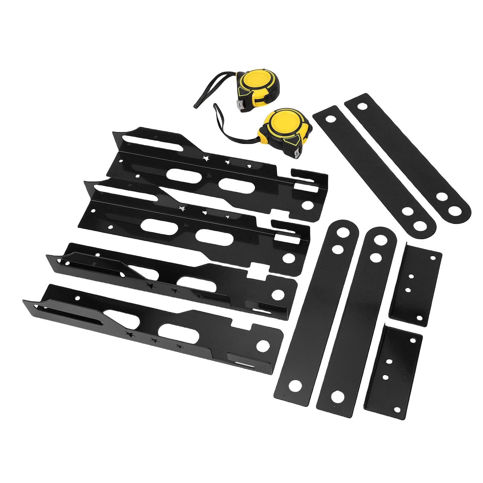 Bewinner Outil d'alignement de Roue en Fer Noir avec 2 Mètres Ruban – Plaque d'alignement 'Orteil Automobile pour Camions SUV, Outil de Calibrage 'Angle de Roue de 14 Mm et 16 Mm, Réglable