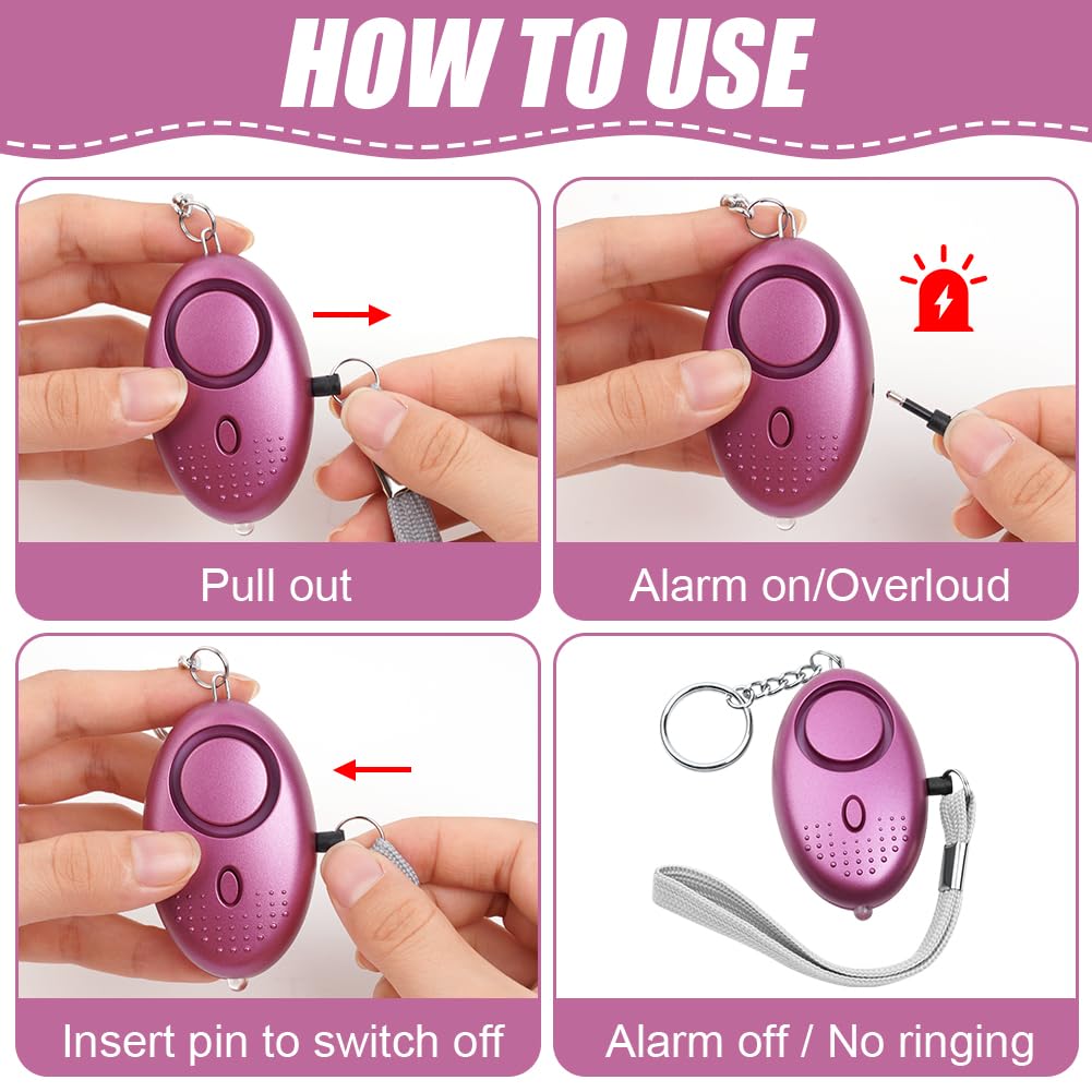 Allarme Personale Flintronic 140dB - 3 Pezzi Ricaricabili Con Luce LED Per Donne E Anziani - Foto 5