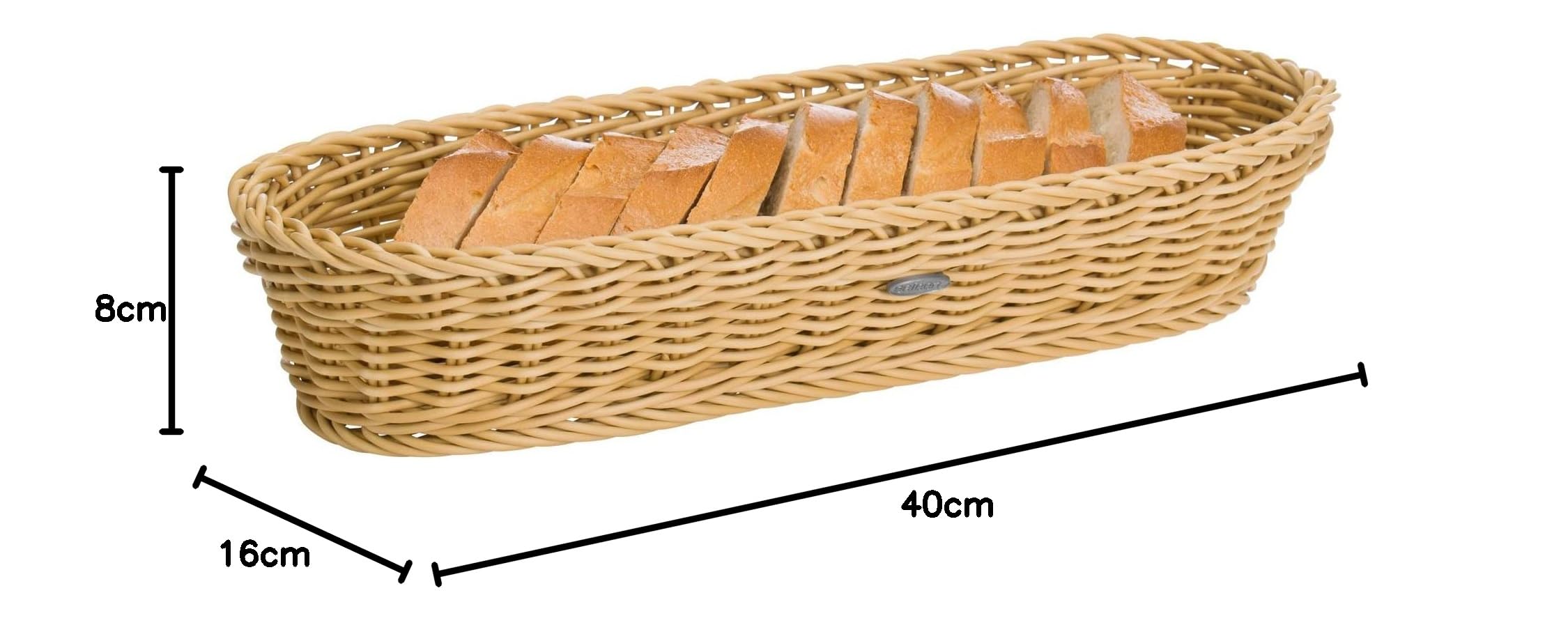 Westmark Cesta Multiuso per Baguette, Adatta per Hotel e Ristorazione, Ovale, ca. 40 x 16 x 8 cm, Fibra Sintetica, Saleen Edition, Beige Chiaro, 02051730101