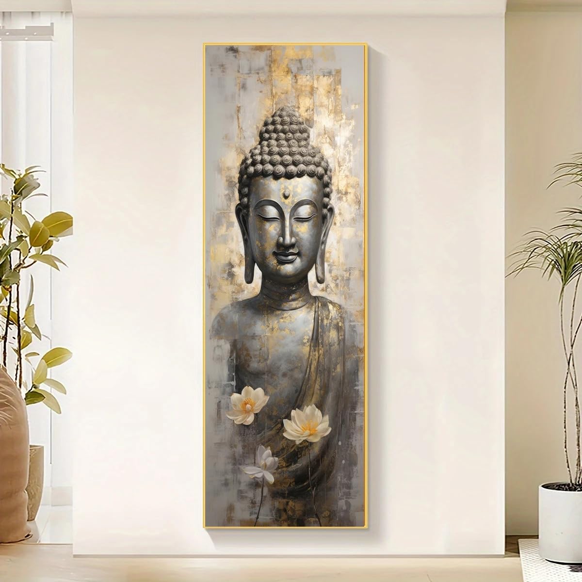 LMYSXAOZ Abstract Religious Buddha Canvas Prints Painting Posters, Minimalism Wall Arts Picture Modern Art Living Room Decoration(30x80cm)