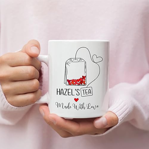 Miniatura 3 de Juego de tazas personalizadas hechas con amor, taza personalizada para parejas con nombre, taza de café personalizada para parejas, regalos de taza