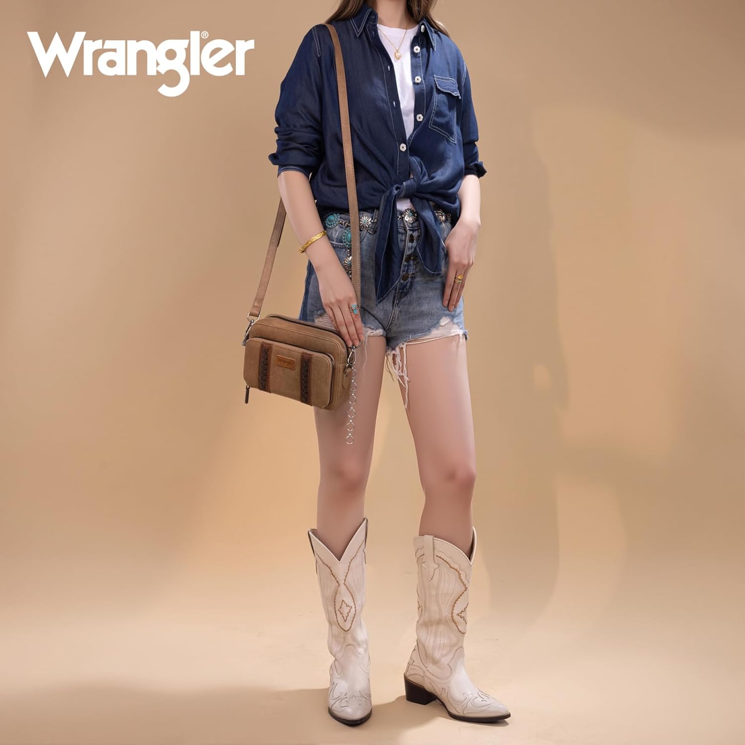 Wrangler Crossbody Bag for Women Shoulder Purse Small Multi Pocket Crossover Bag with Adjustable Strap - Image 2