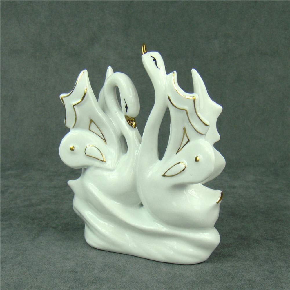 Estatuilla De Escultura Romántico Cisne De Porcelana Pareja Estatuilla Amantes De Cerámica Adorno Presente Decoración del Hogar