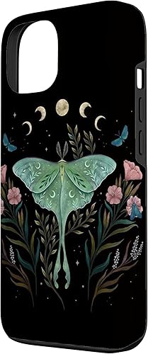 Miniatura 2 de Funda estética Witchy Luna Moth Flower Floral Moon Phases para iPhone 13