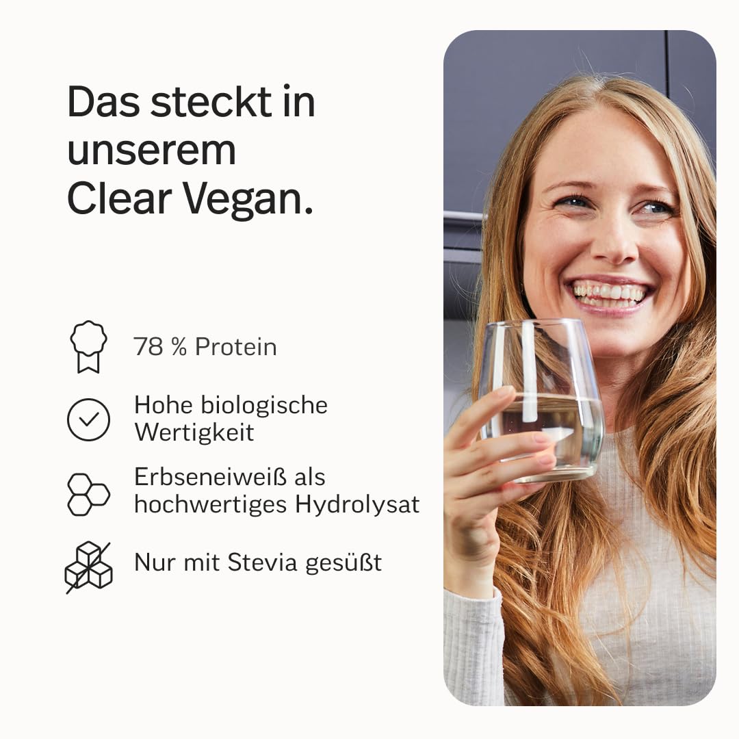 edubily® Clear Protein Vegan – 78% Protein aus Erbsen-Hydrolysat – Erfrischend & gut löslich – Laktosefrei - Mit Stevia - Clear Whey Alternative - Laborgeprüft (500 g, Mango Maracuja)