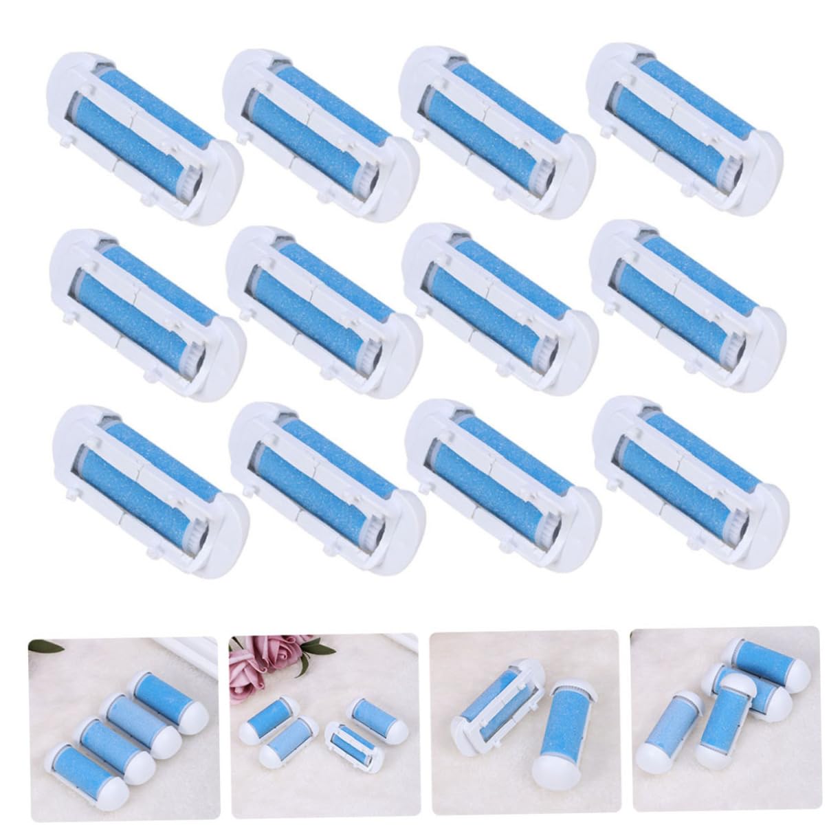 minkissy 36piezas Rodillos De Repuesto Para Limas De Pies Eléctricos Superficie Áspera Para Eliminar Durezas y Piel Muerta Diseño Curvado Compatibles Pedicura y Cuidado De Pies
