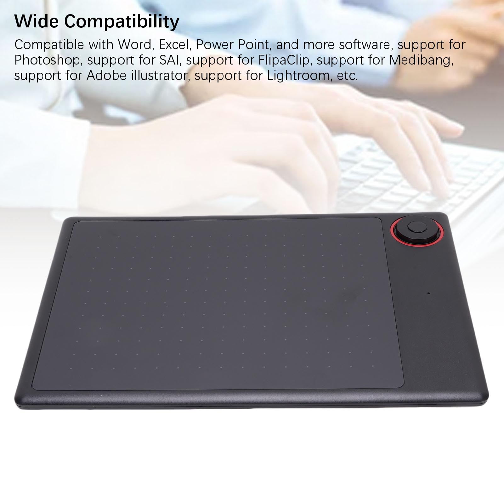 Tablet da Disegno Grafico Portatile da 10x6 Pollici, Tablet di Arte Digitale con 8192 Sensibilità di Pressione Nessuna Penna a Batteria e 1 Tasto Mmello M, per Mac, PC e Android