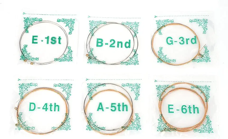 Cordas de guitarra, 12 peças de substituição de cordas de guitarra 12 cordas acústicas, cordas de guitarra clássica, cordas de aço, cordas de aço para guitarra clássica