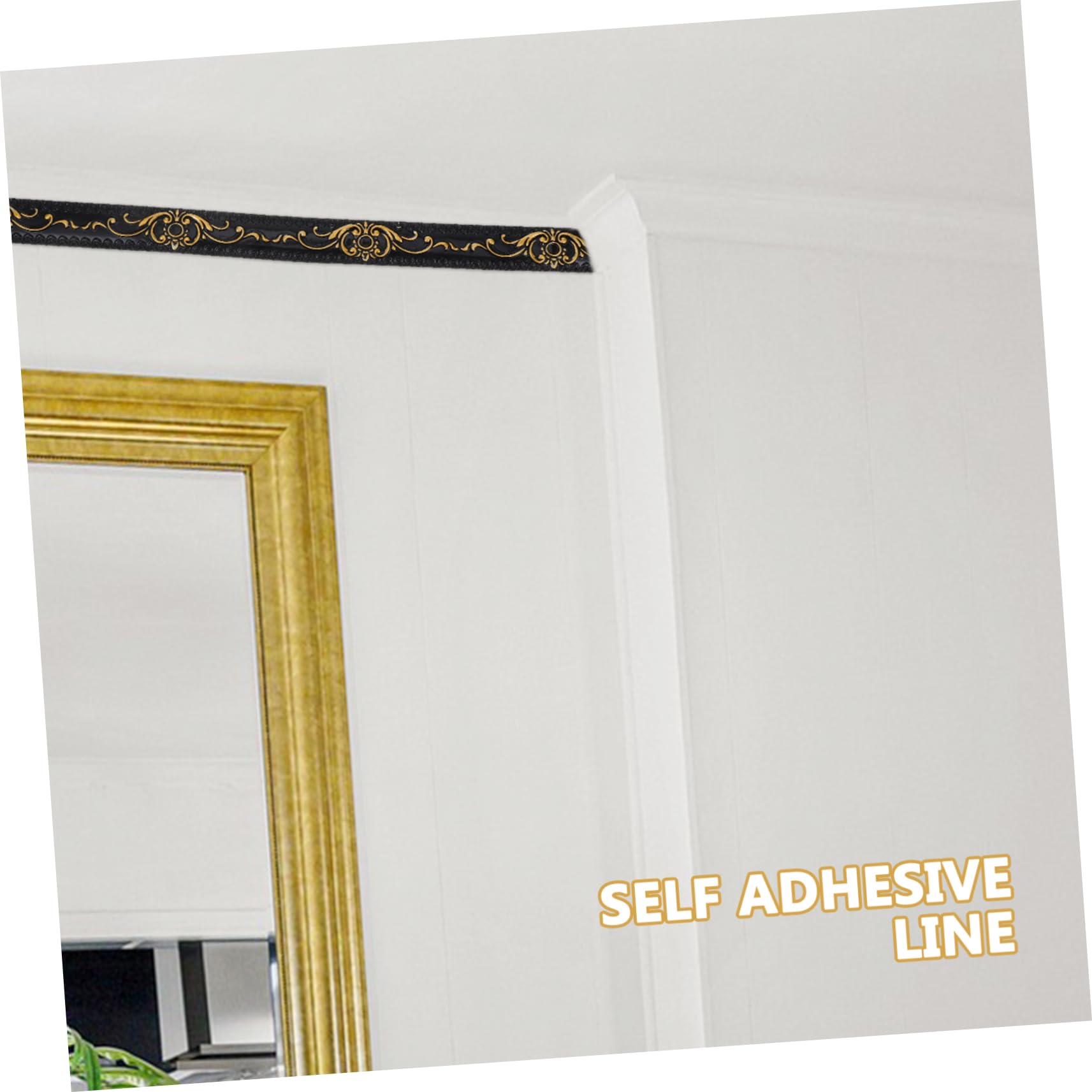 Moldura de Pared Autoadhesiva de Pvc Negro Textura Realista
