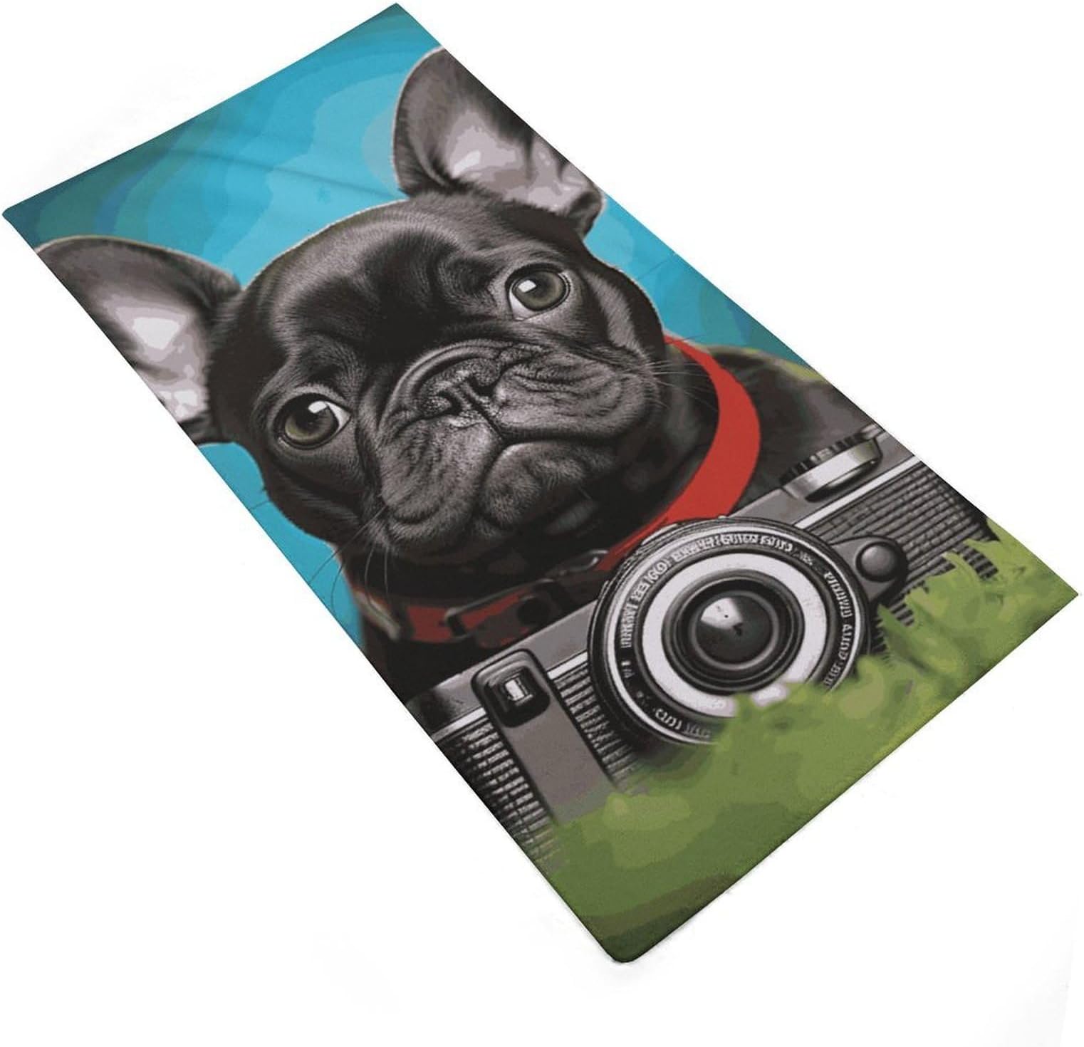 Soft Microfiber Bath Towels 29x14 Highly Absorbent & Quick-Dry Face Towel Skin-Friendly Decorative Bulldog Puppy Hand Towels for Bathroom Gym Beauty Spa Salon Travel