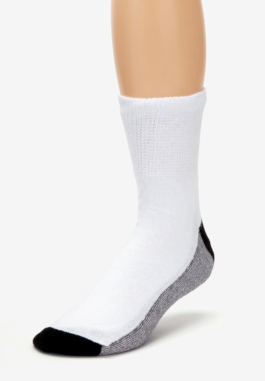 KingSize Men's 1/4" Length Cushioned Crew 6 Pack Socks