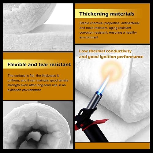 Miniatura 4 de 2 mantas aislantes de fibra de cerámica de 24 x 12 x 1 pulgadas (grosor) clasificadas para 2600 F, aislamiento ignífugo, para forja, horno,