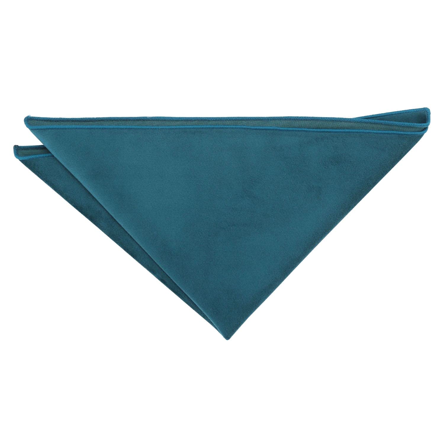 DQT Mens Plain Velvet Pocket Square Handkerchief Wedding Formal - Teal