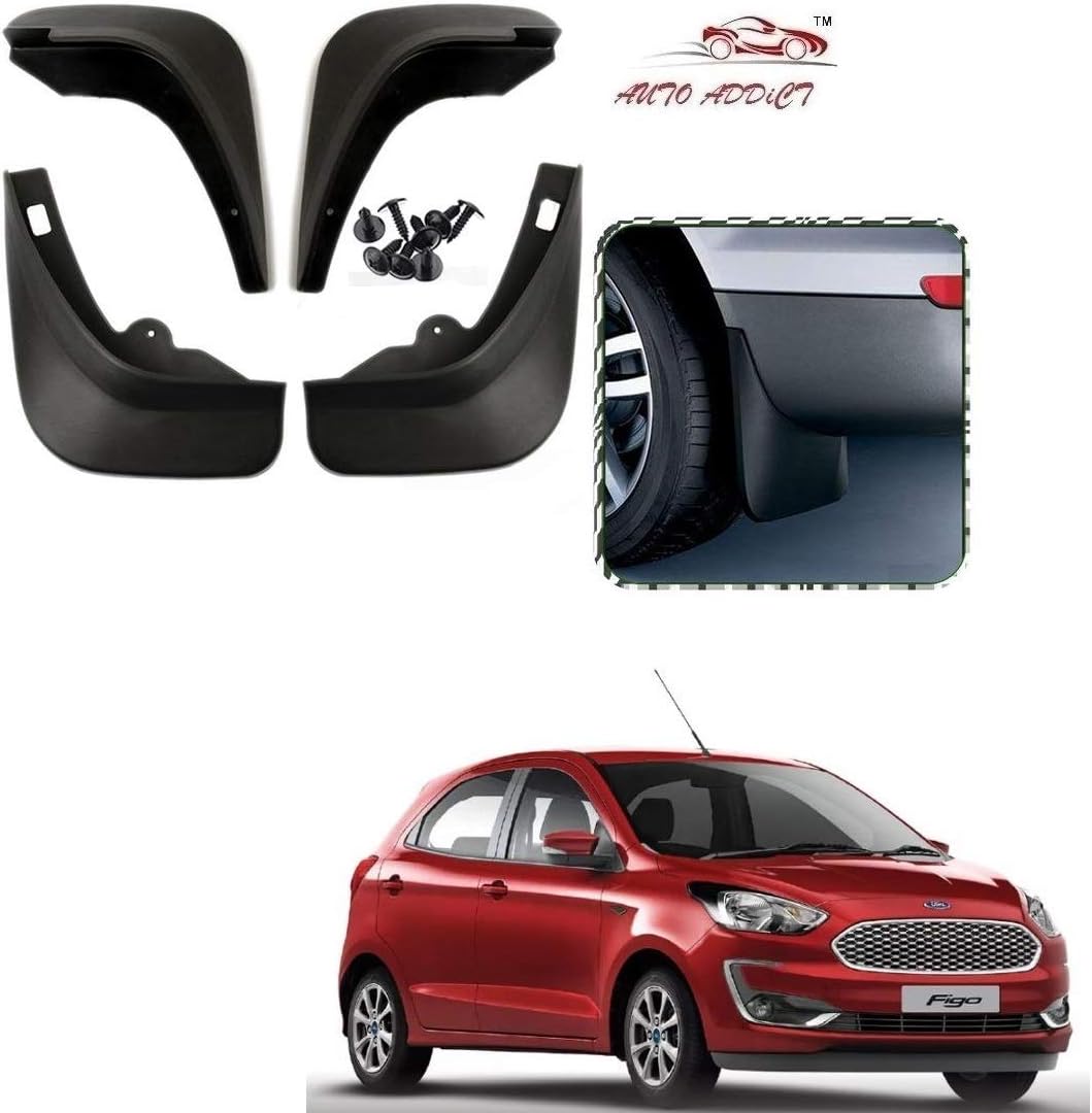 Auto Addict Car Mud Flaps O.E Type Mud Guard Set of 4 pcs for Ford Figo New (2015-Today)