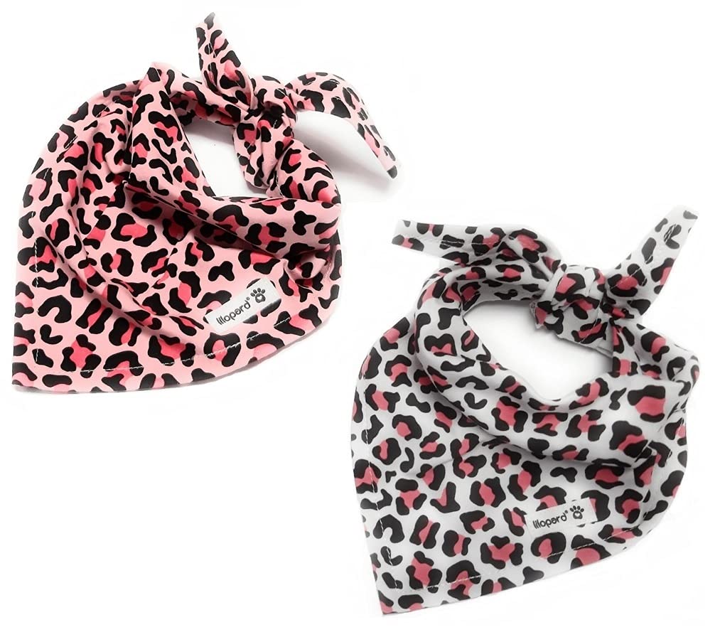 Lilopard® Girl's Collection | Leoprint Bavaglini Triangolari Per Neonati E Bambini | Set Da 2