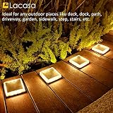 Lacasa 4 szt. Solar Lights, IP68, automatyczne włączanie/wyłączanie, oświetlenie do ścieżek ogrodowych, tarasów, schodów, patio