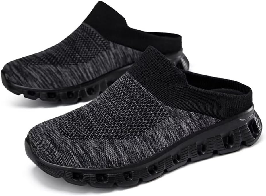 Jakcuz Men Backless Sneakers Breathable Mule Cushion Open Back Casual Slippers for Men - Image 4