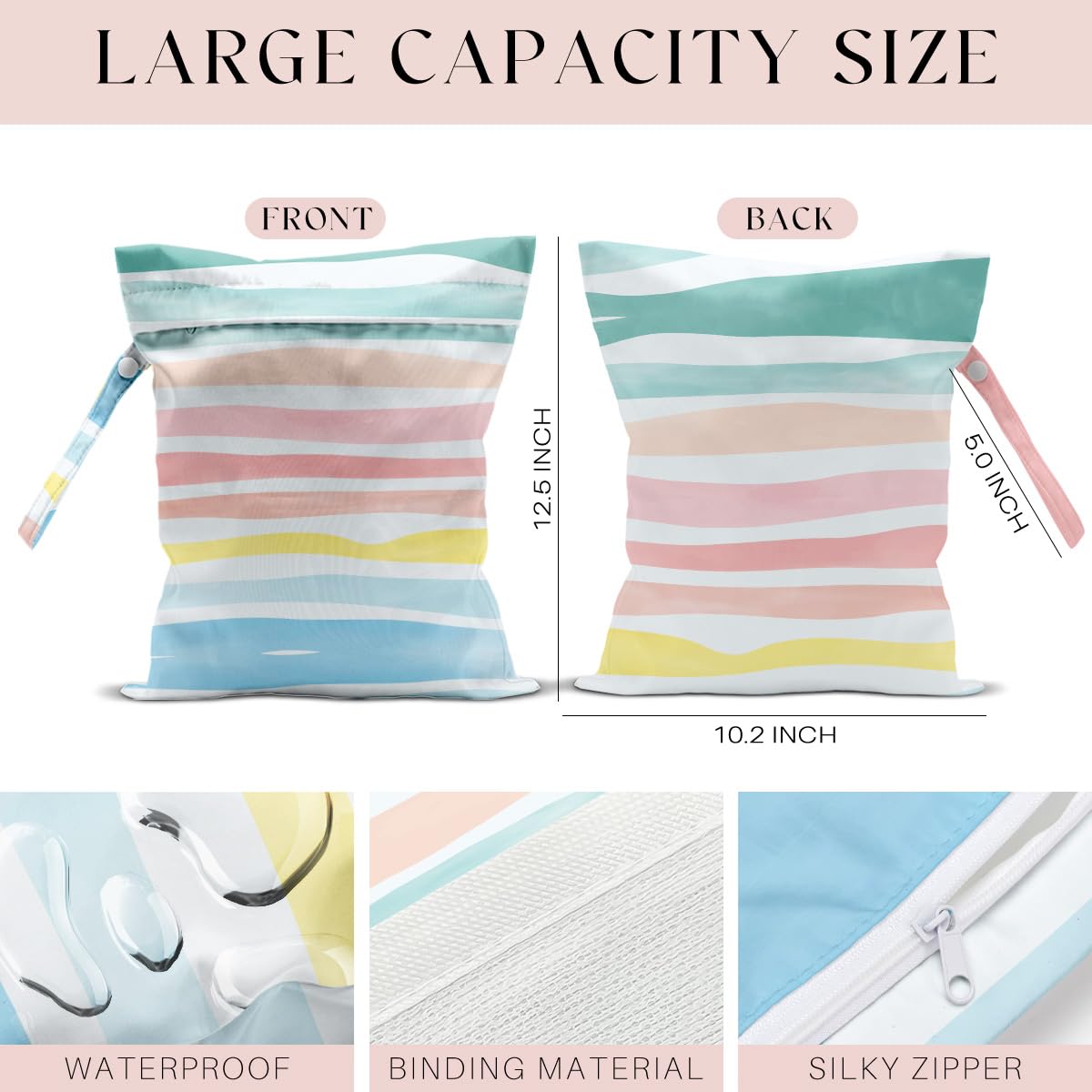 3 bolsas húmedas, bolsas húmedas y secas, bolsa impermeable, bolsa pequeña para lavandería, bolsa húmeda para piscina, playa, traje de baño, bolsa de maquillaje, pañales, artículos esenciales