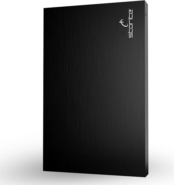 Storite F32 2.5 Ultra Slim Portable External Hard Drive USB 2.0 with 1TB Memory Expansion HDD Backup Storage, Fast Data Transfer, Hard Disk Compatible with MAC/PC/Laptop/Desktop/Chromebook (Black)