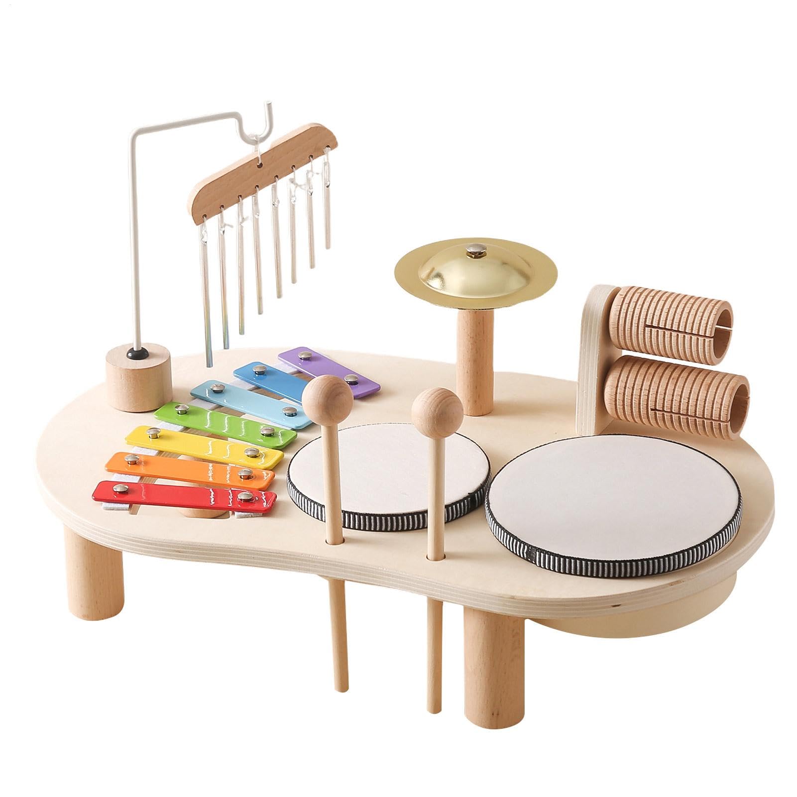 Kit di tamburo musicale in legno, set di tamburo per | Drum Kick Kids Drum