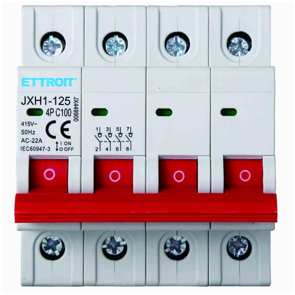 Interrupteur de sectionneur modulaire 100A, 4P 4 pôles, occupe 4 modules DIN, 380 V 415 V AC, interrupteur d'isolation