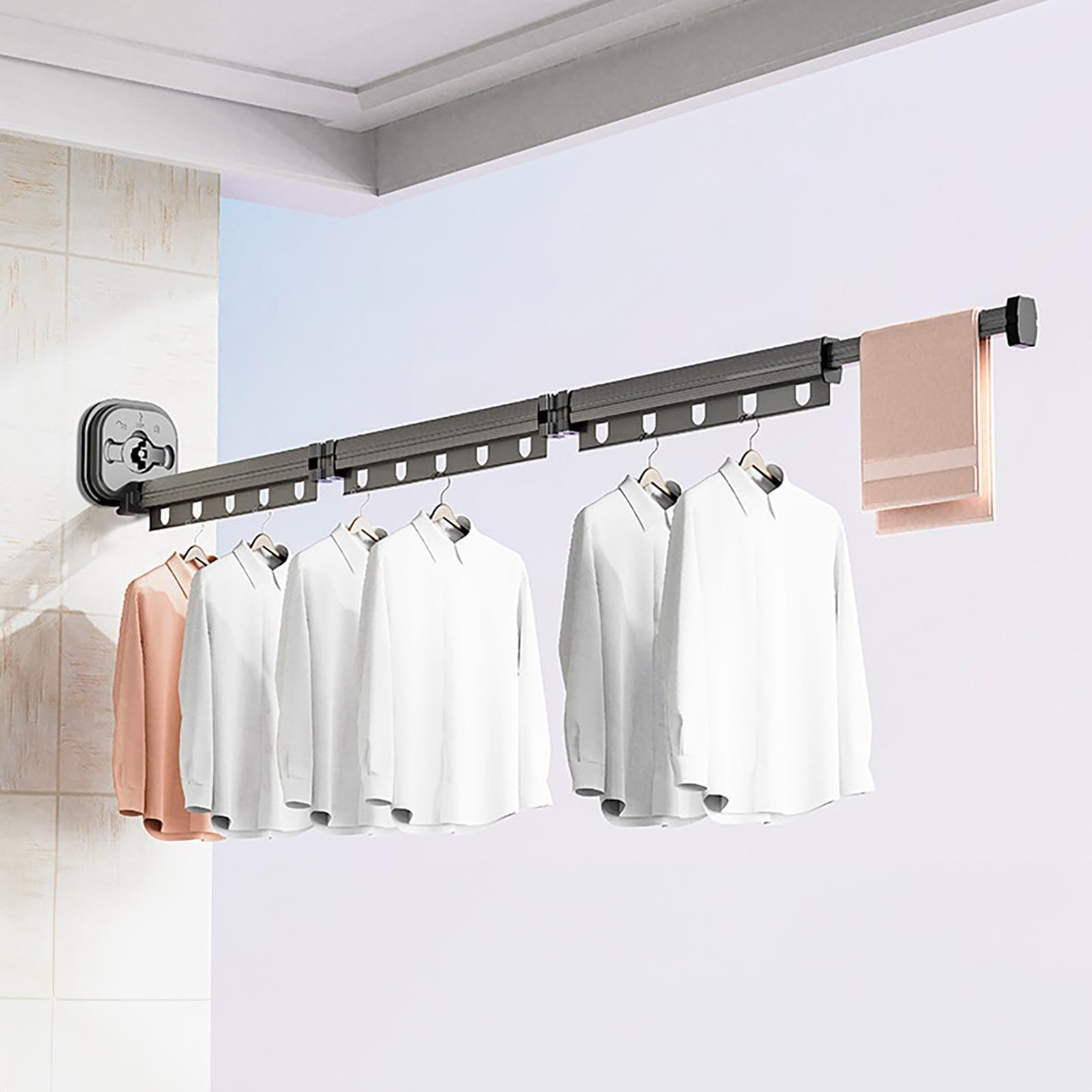 Faltbarer Wand-Kleiderständer | Dreifach zusammenklappbarer Wäscheständer mit Saugnäpfen,Wäsche-Reise-Kleiderbügel für Zuhause, Hotel, Schlafsaal, Wohnwagen, Camping
