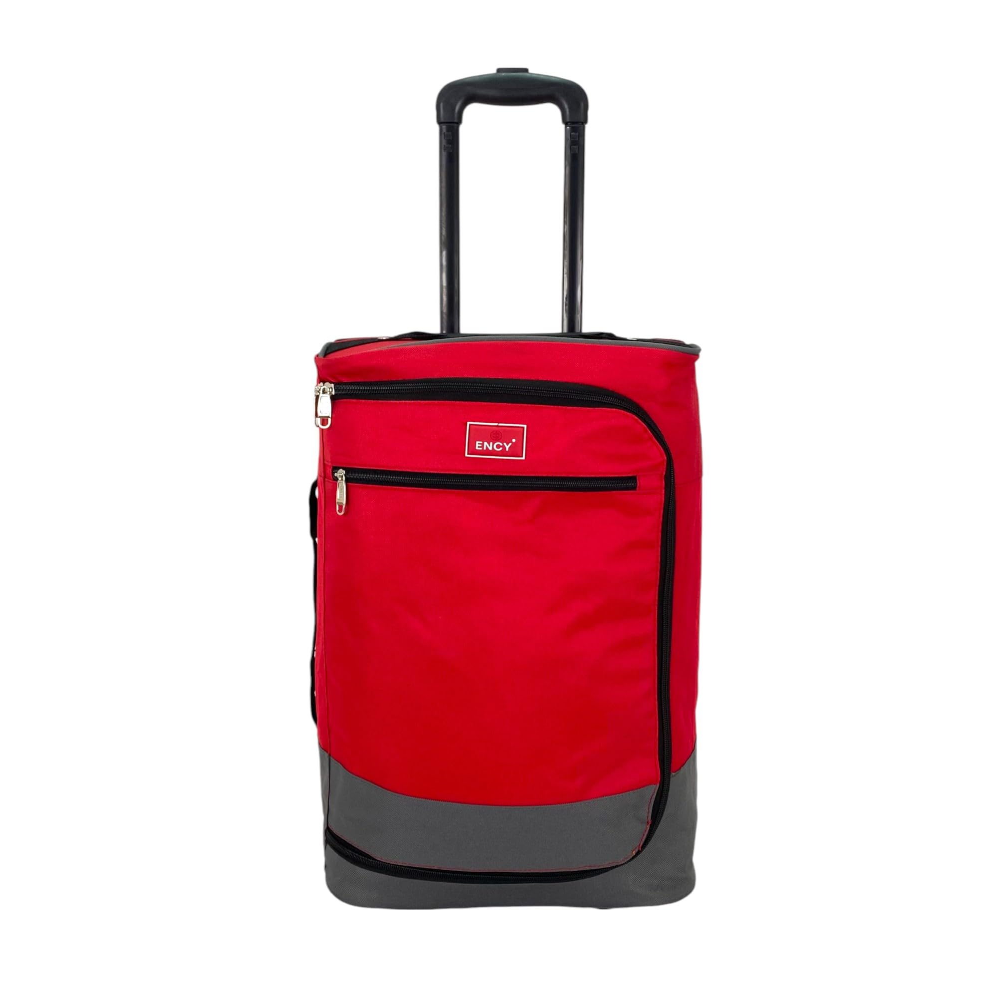 Maleta de Tela Trolley Equipaje de Mano Cabina Viaje avión Muy Ligera Plegable con Ruedas, aceptada por Todas Las aerolineas (Rojo)