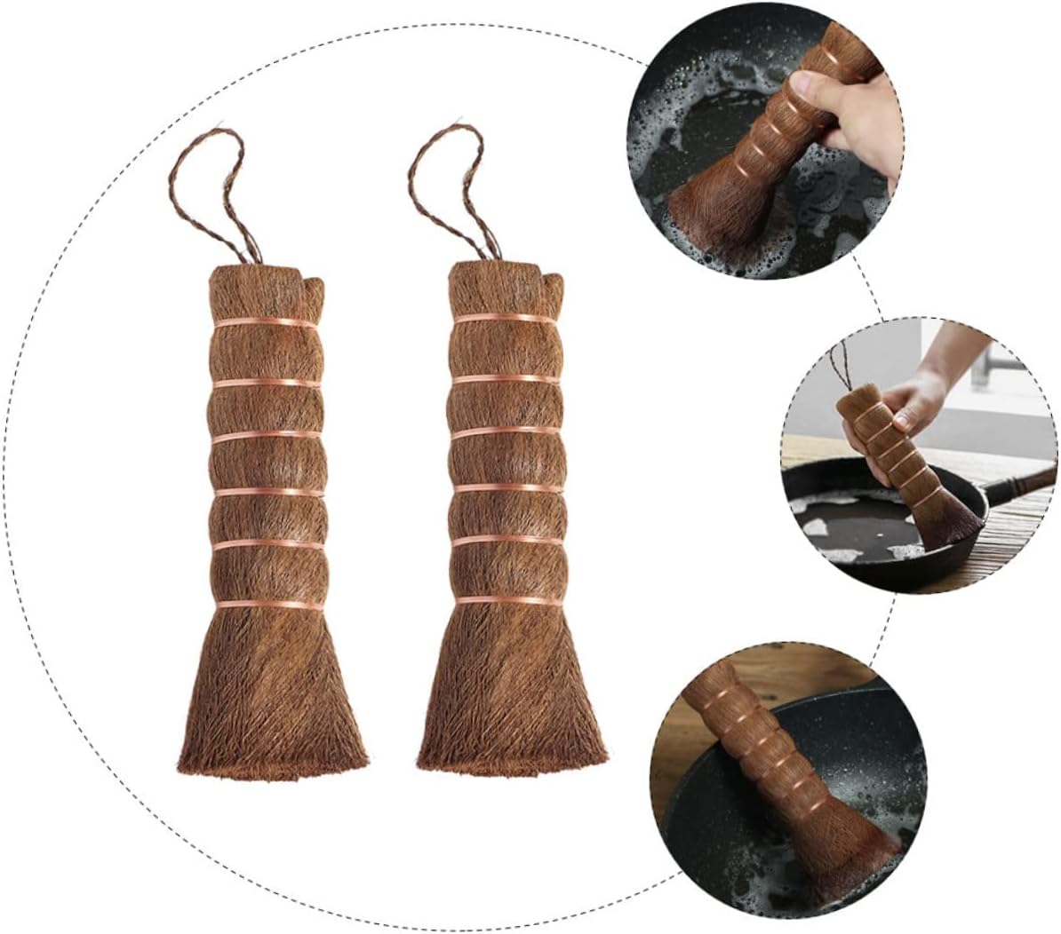 NOLITOY 6pcs Large Tea Tray Cleaning Brush Set Handmade Soft Bristle for Efficient Tea Room Maintenance for Kitchen and Use Space-Saving Design Convenient Storage Lanyard