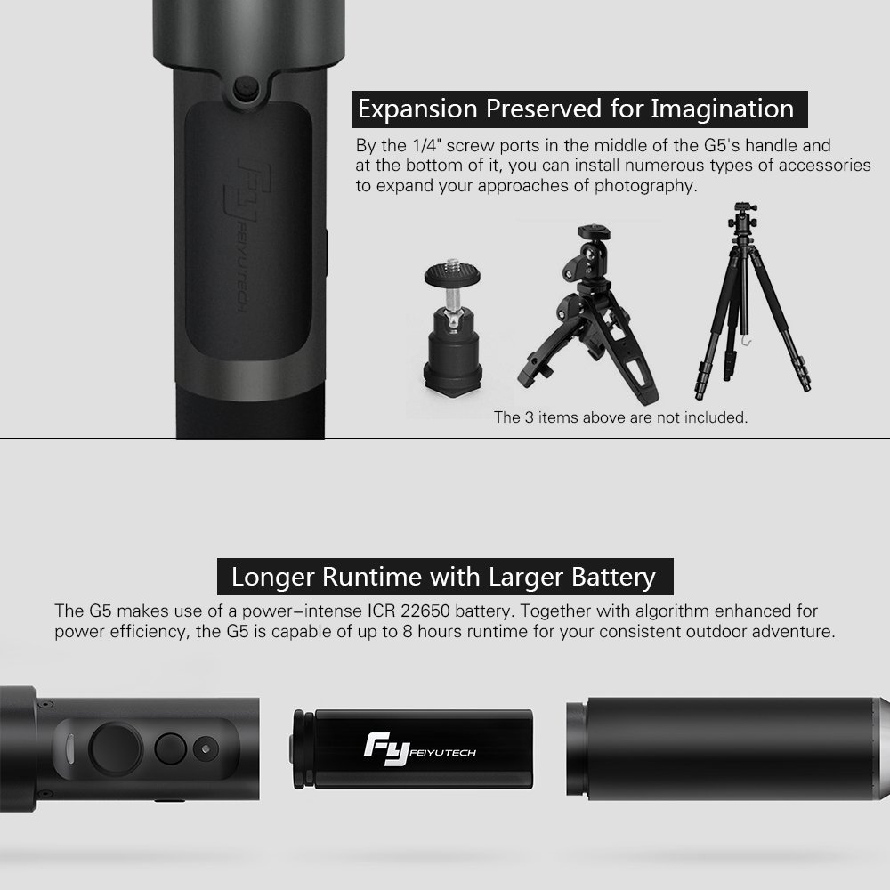 FEIYUTECH G5　3-Axis Handheld Gimbal FeiyuTech G5 3-Axis Gimbal for Action Camera Black : Amazon