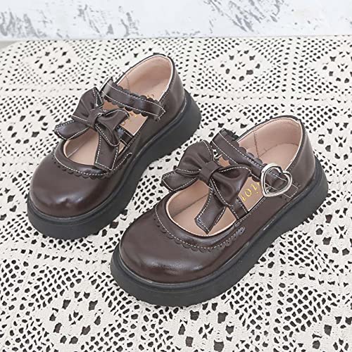 JOEupin Girls Lolita Mary Jane Flats Sweet Bow Low Heel Princess Oxford Dress Shoes3