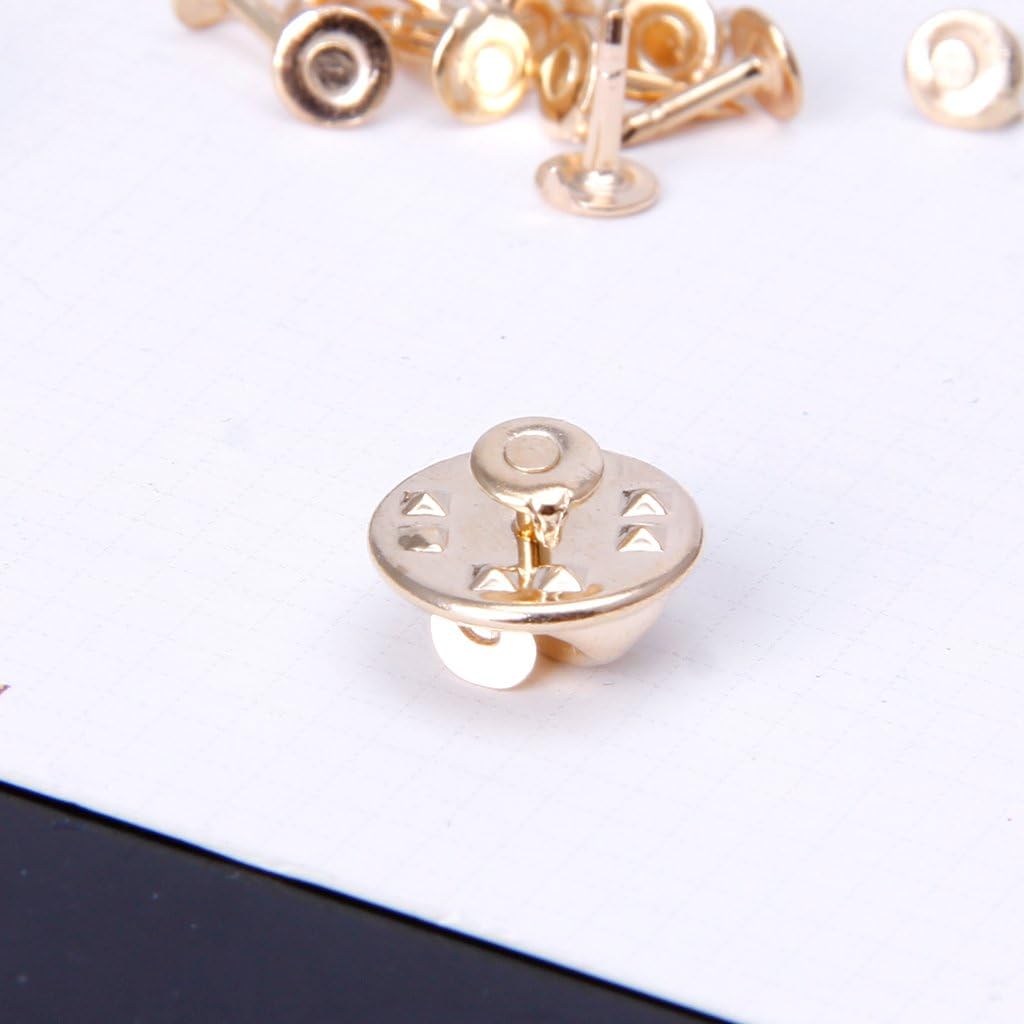 20Pcs/pack Metal DIY Brooch Round Clasps Pin Tie Tacks Blank Pins with Clutch Back for Jewelry Making Craft Supplies